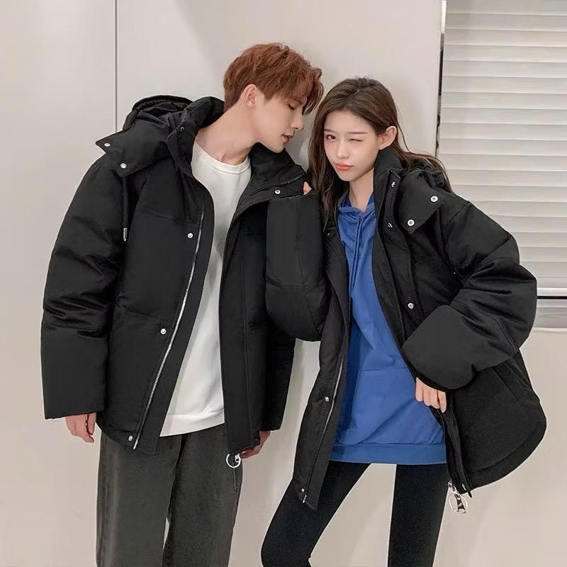 Áo phao nam nữ phom thụng có mũ tháo rời, áo phao béo ba lớp dày dặn ấm áp aokhoac