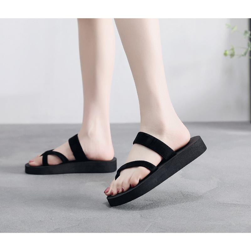 Dép xỏ ngón nữ đế xốp 3cm, quai nhung siêu nhẹ 5