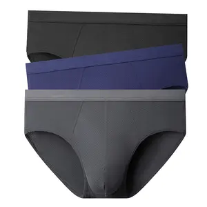 Celana Dalam Pria Bahan Sutra Es Lembut Bernapas Nyaman Adem CD Mid Waist Fashion