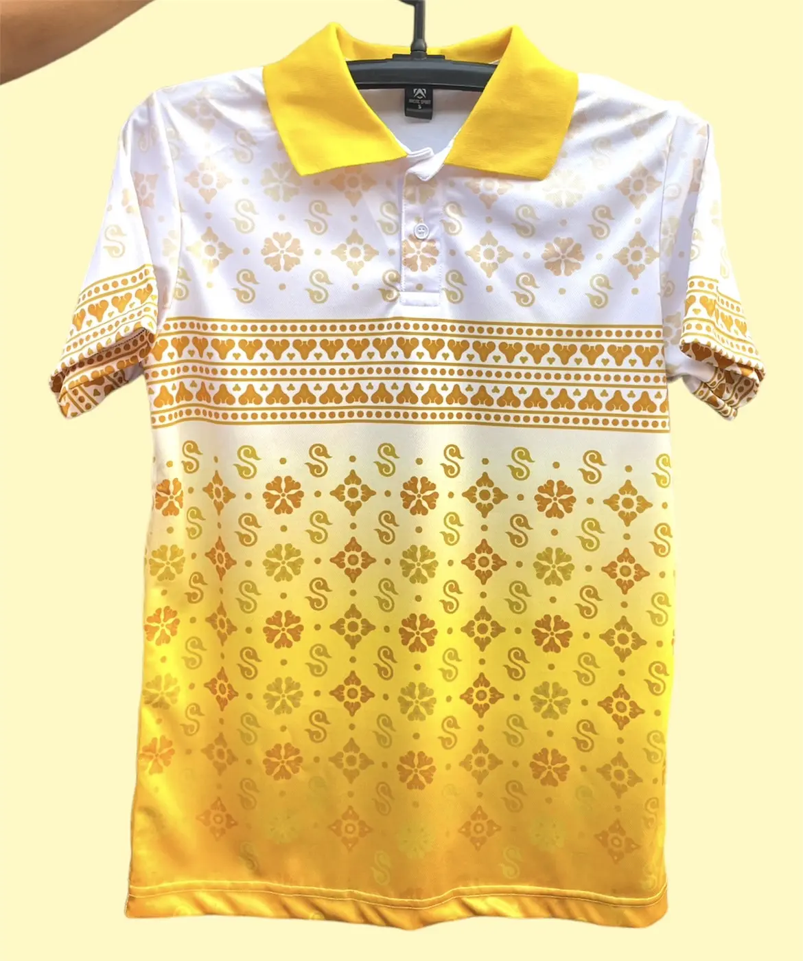 เสื้อลายไทย ใส่ทำงาน ลายดอกรักราชกัญญา ใส่ได้ทั้งหญิงและชาย