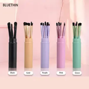 MO Kuas Make Up Tabung Mini Isi 5Pcs Kuas Makeup Travel Beauty Tools Set Eyeshadow Merah Eyelash  Y1621