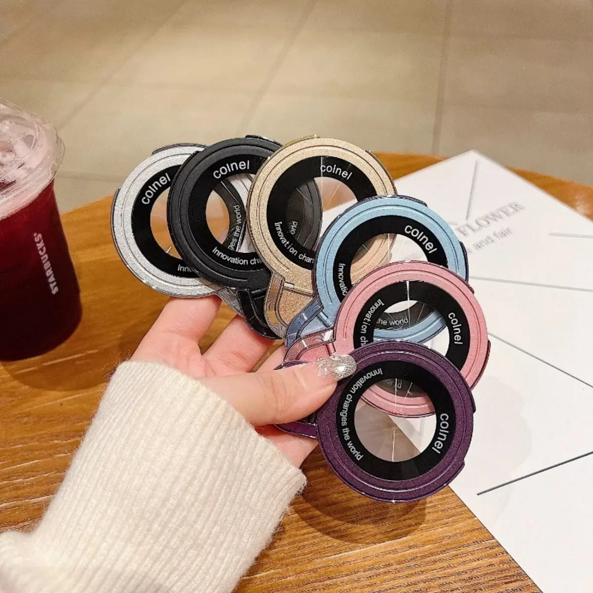 Luxury Metal plating Magnetic Folding stand Phone Holder Socket Bracket