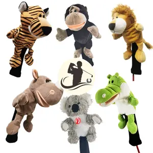 Head Cover DRIVER Golf Wood 1 All Size Animal Tiger Lion Croco Panda Monkey Rhino Koala Singa Macan Monyet Buaya Model Lucu Bahan Lembut Badak Pelindung Stik Stick Clubs HC112