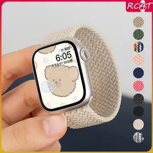 【Tali Jam】Nylon Elastic Scunchie Strap for IWatch Apple Watch Ultra/Ultra 2/Ultra 3 Series 11 10 9 8 7 6 SE 5 4 3 2 1 SE 2 3 49 46 45 44 42 41 40 38mm Braided Bracelet Soft Sport Accessories Band Tali Jam Tangan Smartwatch for T900 T800 Ultra T500