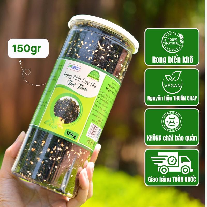Rong Biển Sấy Mè Tuệ Tâm Rong Biển Cháy Tỏi dùng Ăn Liền Trộn Cơm Ăn Vặt - Snack Food - Đóng Lon Pet 200g 150g 100g