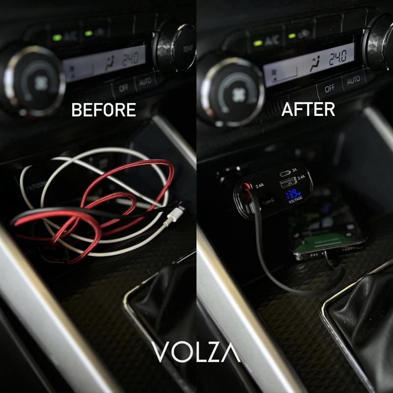 Volza Retractable Charger (4in1) Kabel Fast Charging Cable Adaptor Aluminium Panjang iphone 3