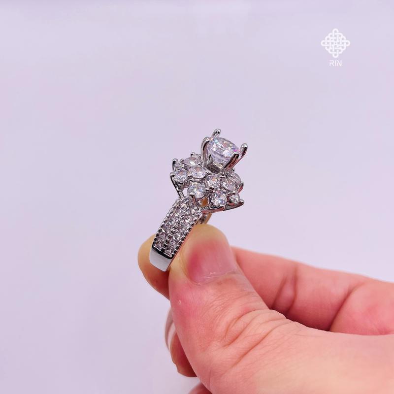 Nhẫn titan không phai không rỉ sét màu vàng hoặc trắng mã 25, Nhẫn titan nữ bền màu, trangsucmoiluatuoi.RIN 7
