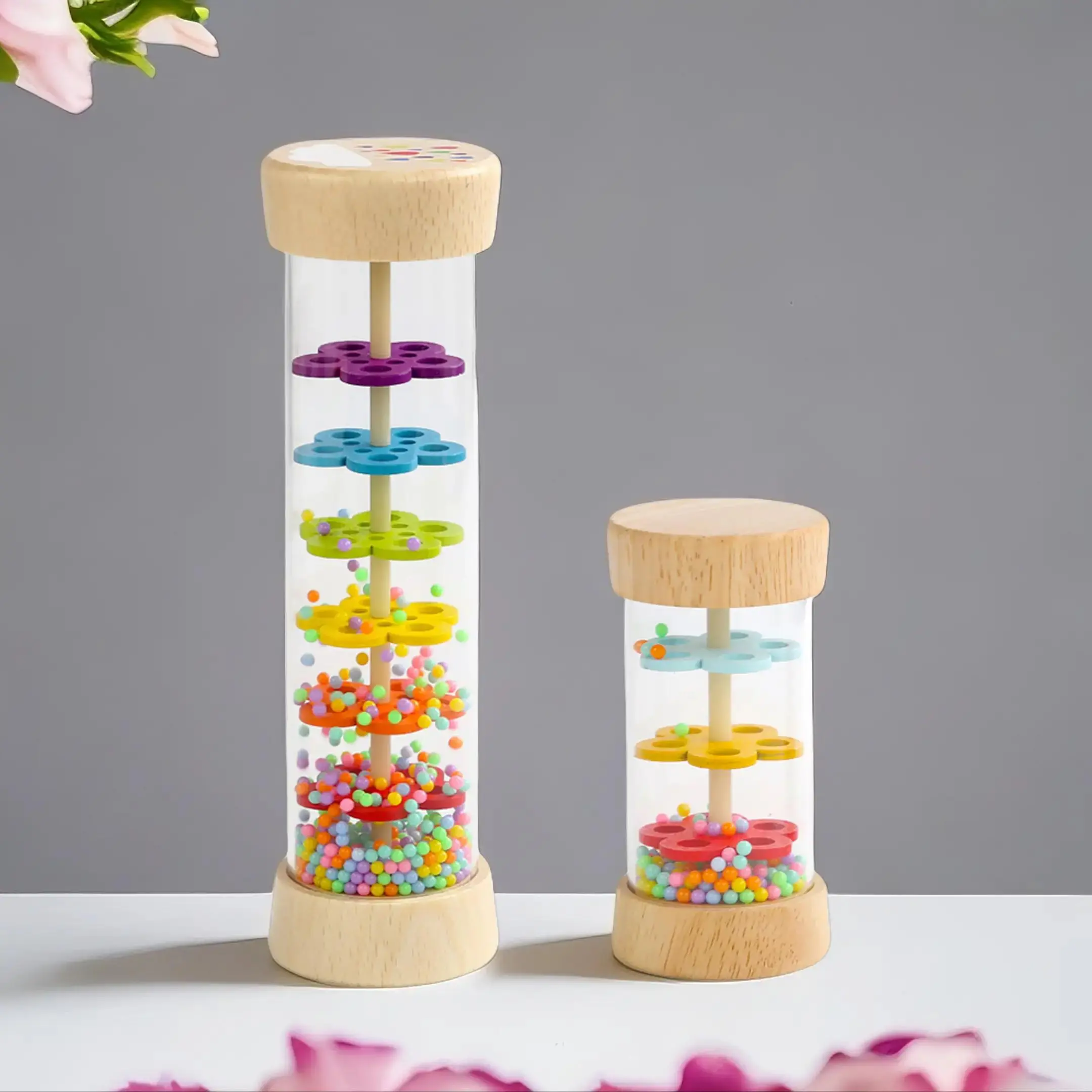Rain Sound Tube Simulator Toy Rainbow Hourglass Sand Bell Educational Music Class Puzzle Half Discussion Instrument Kids Gift (the Product Has Two Sizes To Choose : 1 Small Size Or 1 Large Size), Valentine's Day Gift, Fidget Toys, Toys for Boys