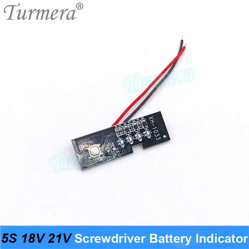 Product Introduction of Turmera 5S 18V 21V Screwdriver Battery Capacity Indicator LED Displayer for Electric Drill 5 S1P 5S2P 18650 Lithium Batteries Use 7