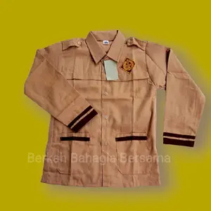 Baju Pramuka Anak Perempuan Seragam Sekolah SD Cokelat Lengan Panjang Berkah Bahagia Bersama Fashion