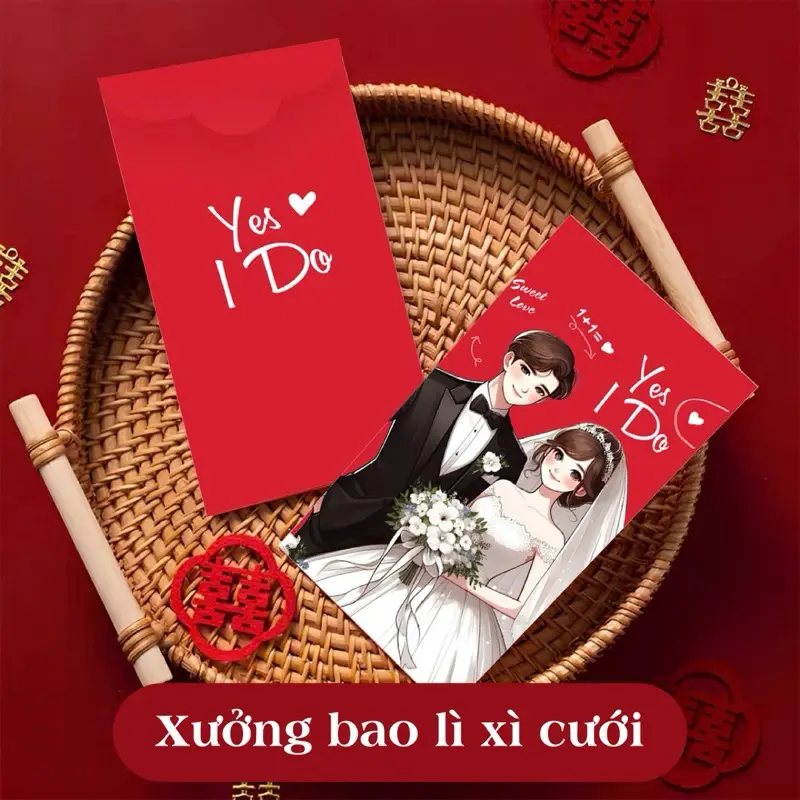 Bao lì xì Cưới, lì xì ăn hỏi, blx Gieo duyên, Lì Xì Hỷ Bao lì xì đám cưới đám hỏi, lì xì mâm quả 6