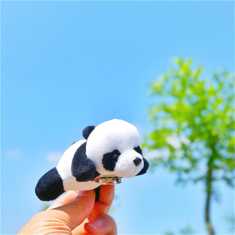 Product Introduction of New Little Panda Brooch Plush Toy Panda Cartoon Doll Brooch Accessories Schoolbag Clothing Accessories 3