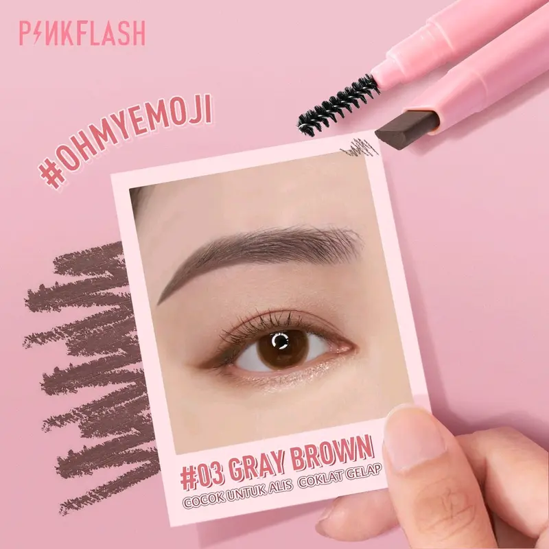 pinkflash pink flash eyebrow pensil alis eye brow matic 2