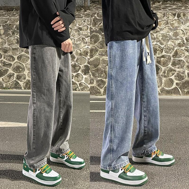 Quần jean Nam ANYOUNG Quần Baggy Cạp Chun Bản To Cạp To Chất Bò Suông Rộng Dễ Phối Đồ