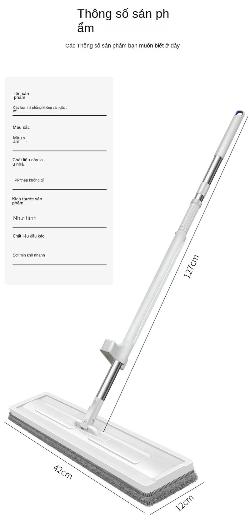 Product Introduction of Cây Lau Nhà Nhà, Tay Lười Mới, Xoay, Thấm Hút, Thích Hợp Cho Sàn Ướt Và Khô, Có Thể Thay Thế, Rửa Tay Miễn Phí Lau Sàn cayla  umini 5