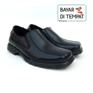 GLOBY - Sepatu Pantofel Anak Laki-Laki Hitam Polos - Sepatu Formal Anak Laki-Laki Hitam Polos - Sepatu Sekolah Anak Laki-Laki Hitam Polos