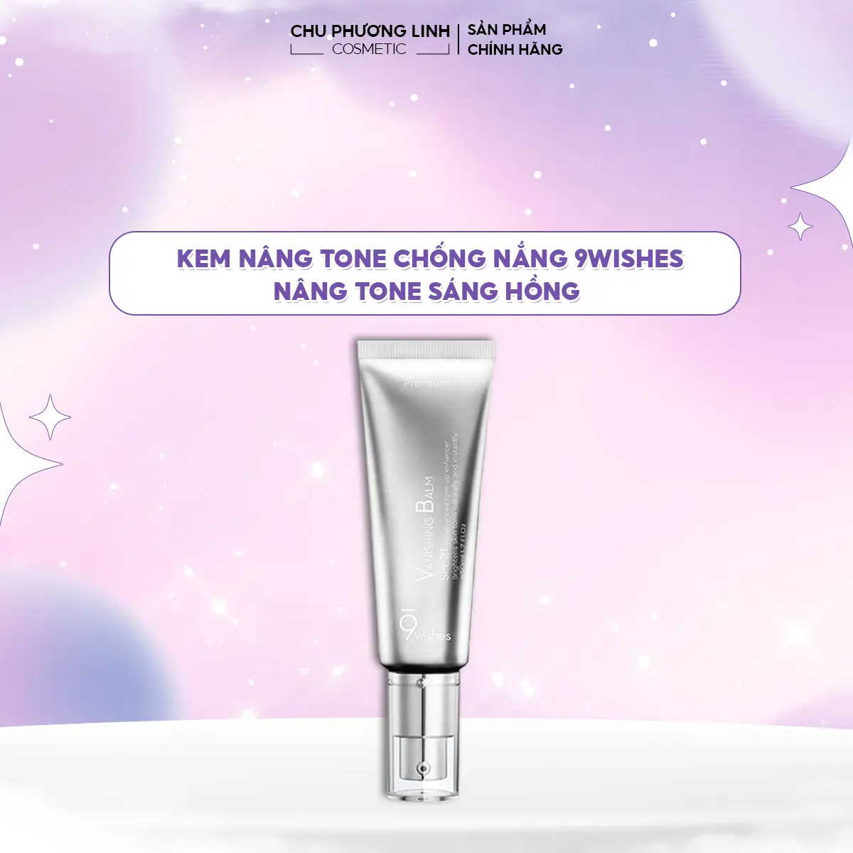 Kem Nâng Tone Chống Nắng 9 Wishes Sun Moisturizer SPF21 PA++ – Dưỡng Ẩm, Bảo Vệ Da 50ml MP14
