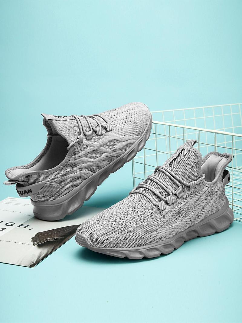 Product Introduction of Men's Minimalist Lace Up Low Top Mesh Sneakers, Casual Breathable Comfortable Sports Running Shoes, All-match Basic Shoes for Daily Wear 6