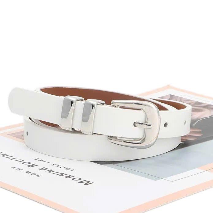 Thắt lưng unisex bản nhỏ 1.4cm mix sọc kim loại 3