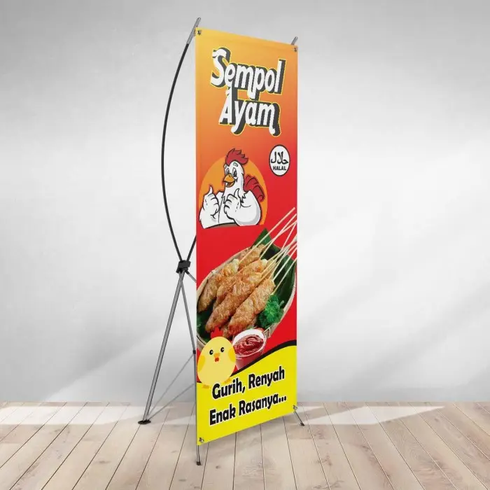 Spanduk Banner Sempol Ayam Makanan Warna Oren 60x160 Cm 1