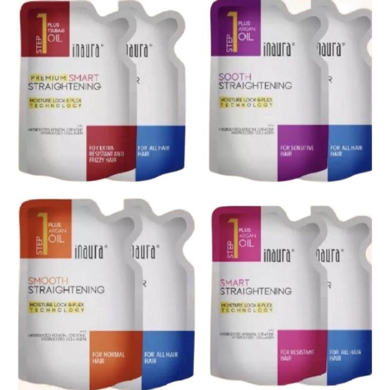 Inaura Magia Straight Smoothing Keratin System Pouch 130ML Step 1 & Step 2 All Variant Lengkap - paket lengkap sudah termasuk step 1 & step 2 Meluruskan 0