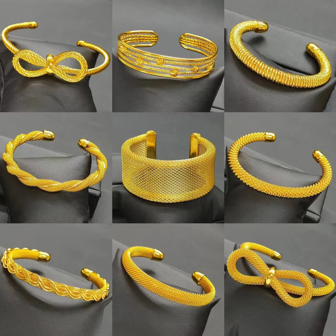 Dubai 24K Gold Plated Bracelets For Women Luxury Jewelry Designers New Ladies' Bracelet Indian Bangles African Arabic Wedding Bridal open bracelet