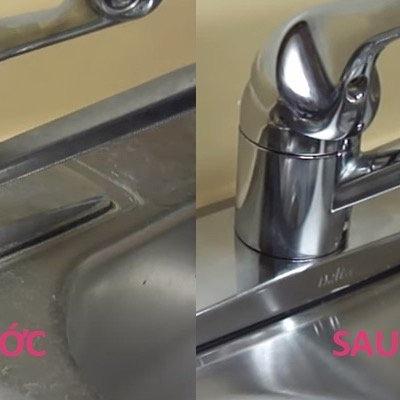 Bình xịt tẩy sen vòi inox ht01, tạo độ bóng cho sen vòi HT01 - TVS01 -60ML chai lớn, bình xịt tẩy cặn canxi trên inox HT01 tiện dụng tặng ngay pad chà rửa 3