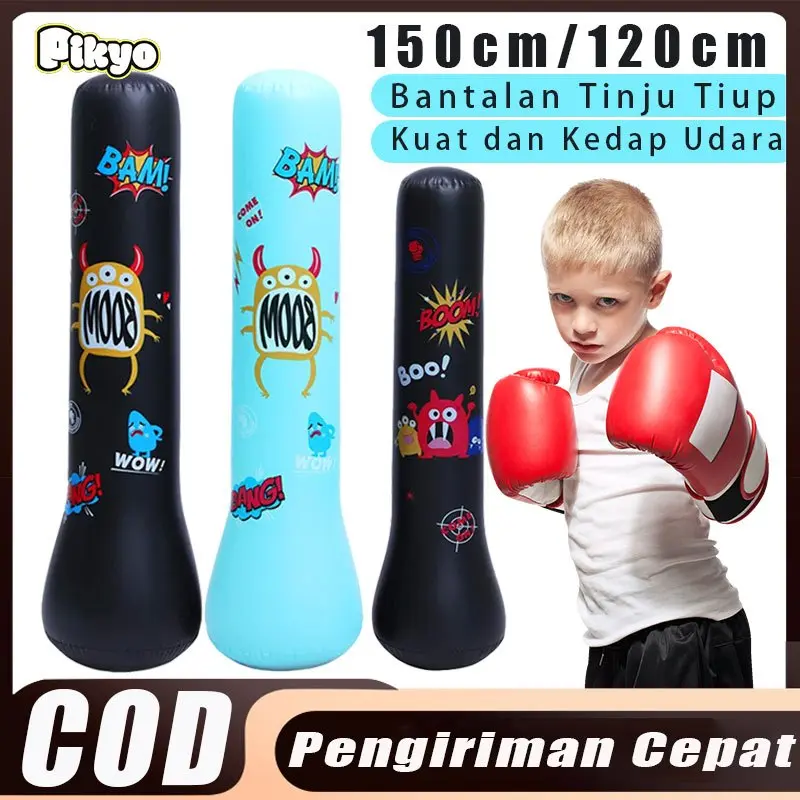 PIKYO Samsak Tinju Anak Inflatable 120/150 cm - Punching Bag Berdiri untuk Latihan Kids