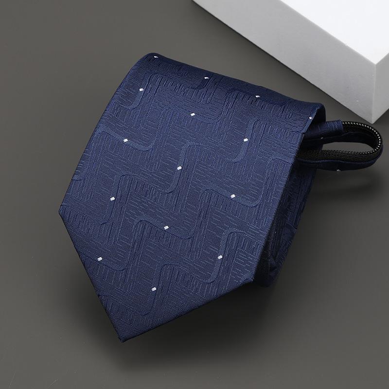 Product Introduction of Business Zipper Tie Men's and Women's Formal Wear Black Bridegroom Wedding Korean Style Narrow Lazy People No Stripes 13
