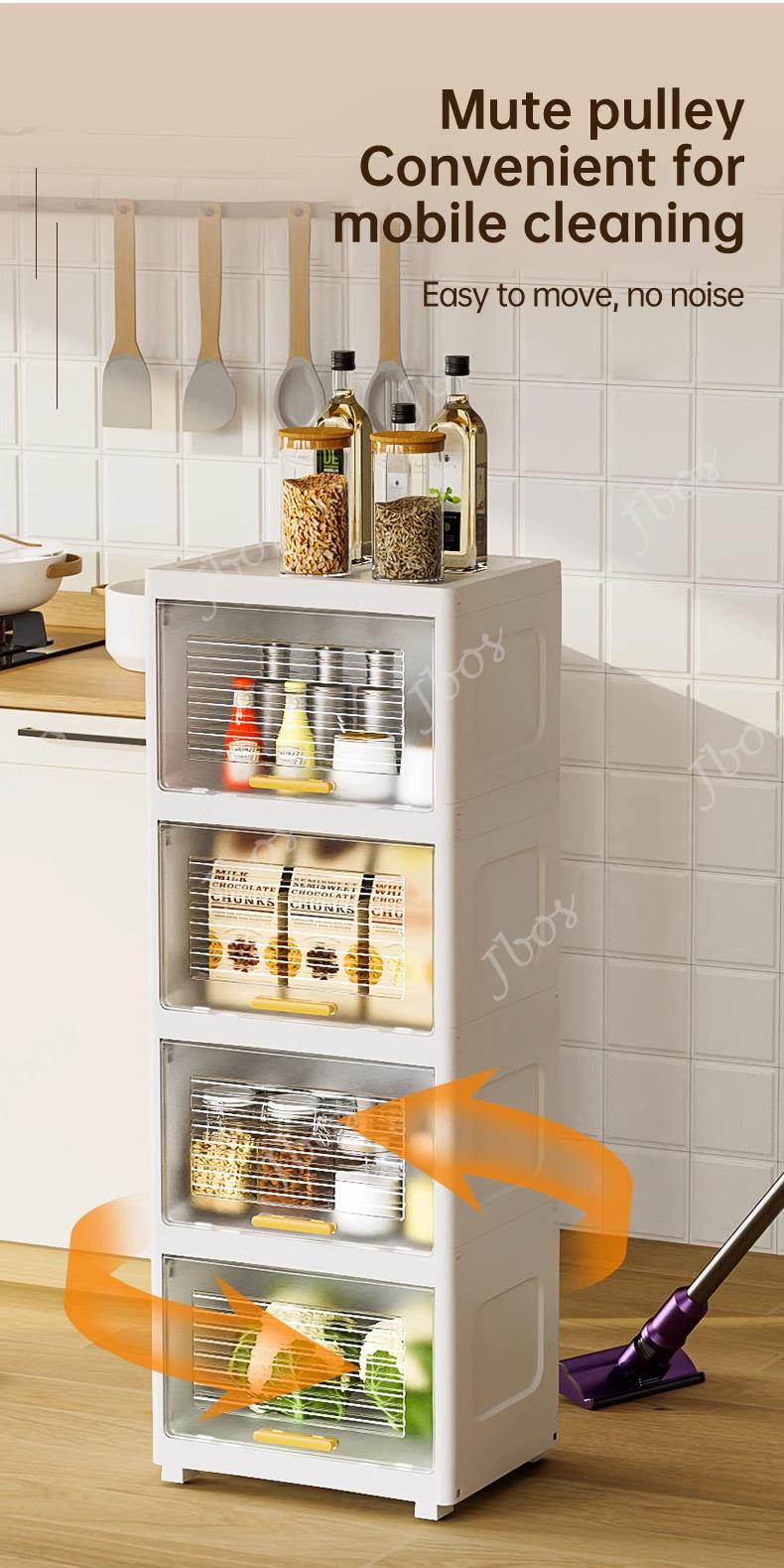 Product Introduction of Davibee Storage Drawers Movable With Wheel Multifunctional With Cover Space Savers Modern Flip cover Cabinet 15
