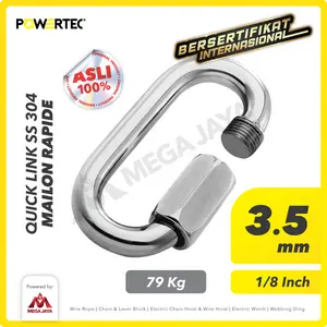 POWERTEC Quick Link / Mailon Rapide SS 3.5mm Screw Lock Climbing Gear