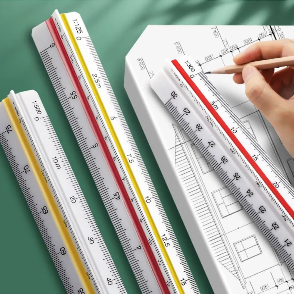Stationery Triangular Scale Ruler 30cm Triangular Scale Ruler Stationery Measuring Technical Drawing ...