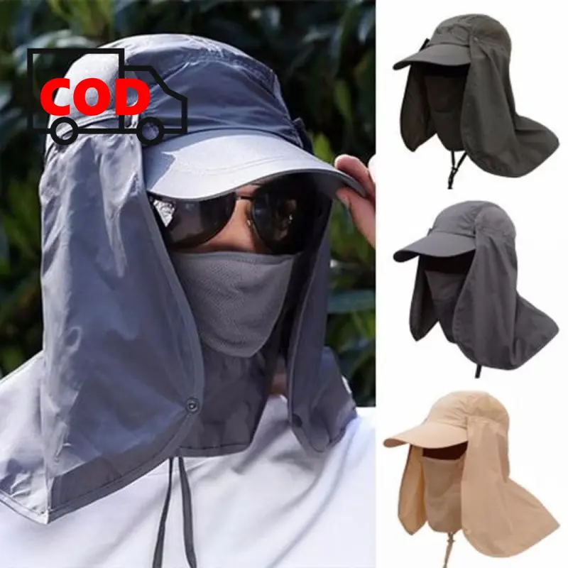 Topi Memancing Mancing Ikan Dengan Penutup Leher Anti Panas UV Matahari Model Tentara Jepang Pelindung Kepala Outdoor Hiking Climbing Fishing Hat Kerja Proyek 3