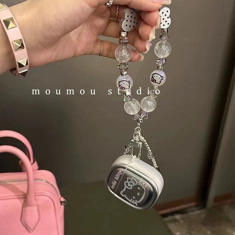 Hộp đựng tai nghe công nghiệp nặng, tinh tế, thích hợp cho Apple Bluetooth , dễ thương, Airpods2, vỏ bảo vệ cho bé gái, Kitty thế hệ 3, Nhật Bản và Hàn Quốc Phụ Kiện Nghe Nhạc Earphone 4
