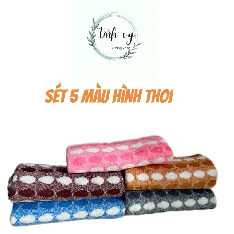 Sét 5 khăn tắm màu ngẫu nhiên.KT 50*100.Mềm mại thấm hút nước tốt .Màu sắc đa dạng. Nhà Tắm 3