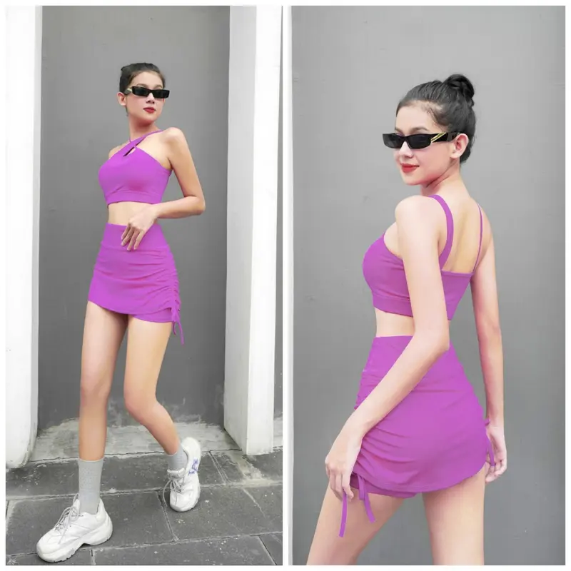 Váy Rút 2 Bên Cạp Bằng tập Zumba,Gym, Yoga, Aerobic, Shuffle Dance, thể dục nữ 3
