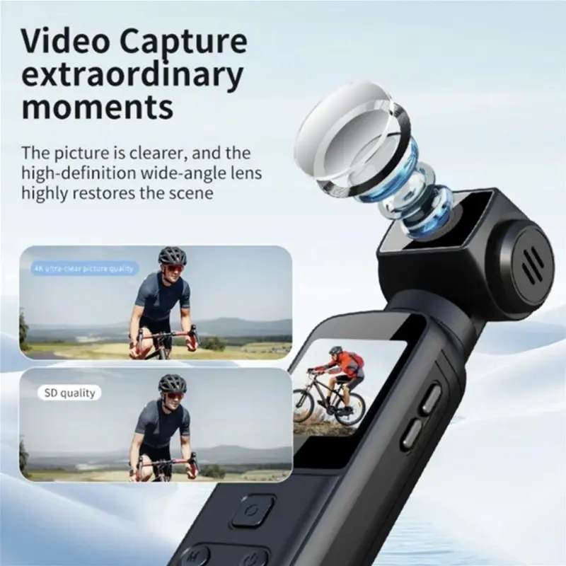 HD Handheld Camera, Portable Vlog Camera, 4K Pocket Sports Camera for Cycling, Photography, Recorder 7