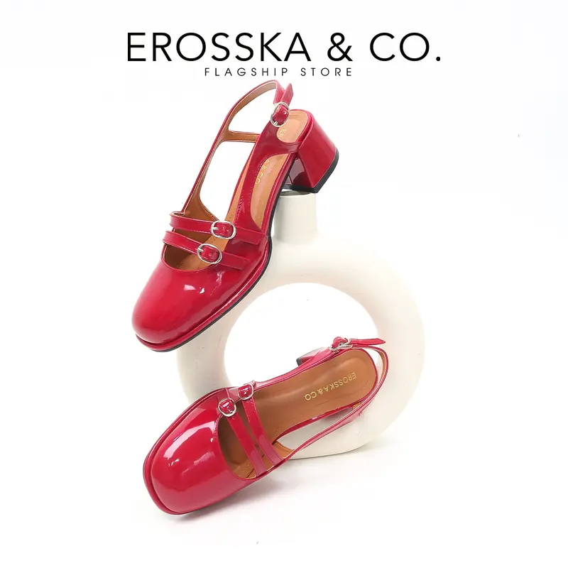 EROSSKA - Giày cao gót nữ Mary Jane quai ngang mũi vuông cao 5cm [Form Rộng lùi 1 size] - EL039 7