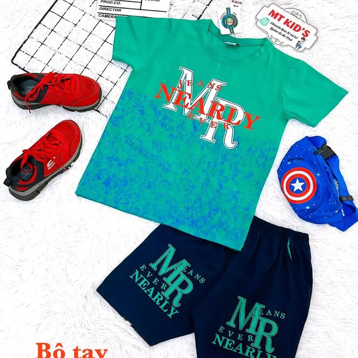 Bộ bé trai tay ngắn mẫu MR từ 25kg đến 52kg