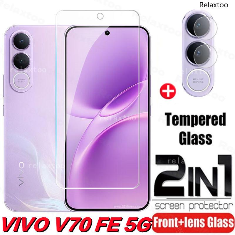 Kính cường lực cong 3D 2 trong 1 cho VIVO V70 FE 5G, tương thích với các mẫu…