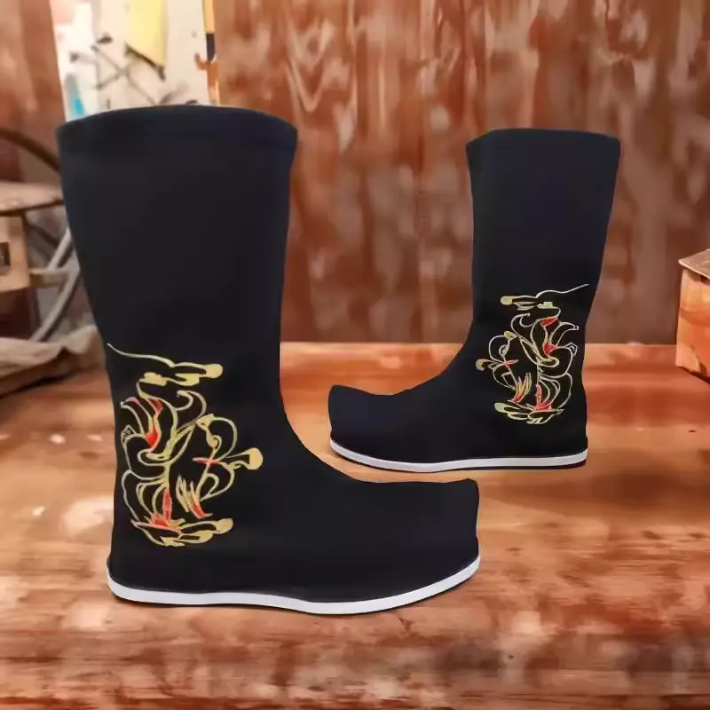 Bốt Trang Phục Truyền Thống, Giày Nam, Phong Cách Hanfu, Bốt Tăng Chiều Cao, Unisex, Phong Cách Cổ Trang, Thời Trang, Thanh Lịch, Dễ Phối Đồ, Phong Cách Hiệp Sĩ Cổ Trang Trung Quốc
