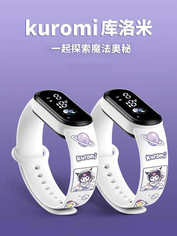Product Introduction of Kuromi - นาฬิกาสปอร์ตเด็ก อัพเกรด กันน้ำ อบเชย เรืองแสงในที่มืด สร้อยข้อมือ 6