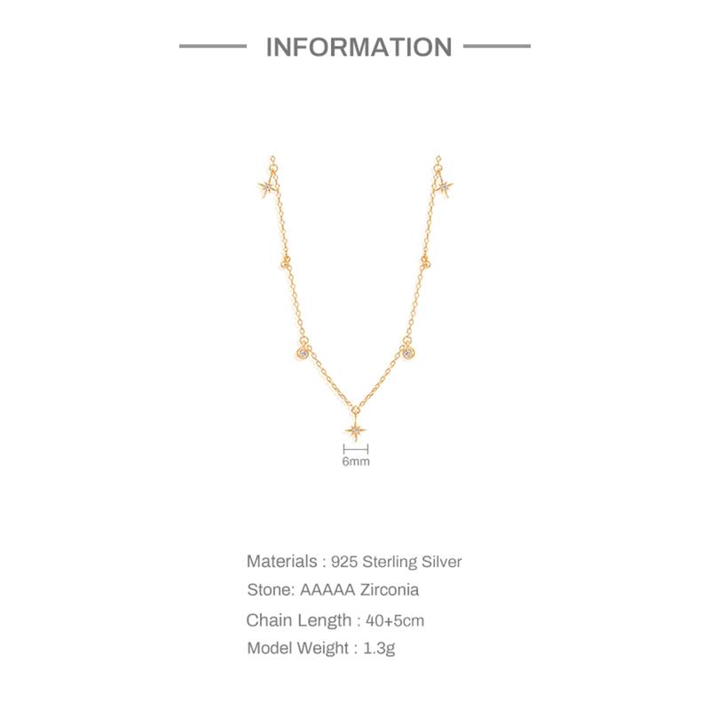 Product Introduction of AIDE 925 Sterling Silver Stacking Choker Chain Women Dainty Flower Zircon Necklace Geometry Korean Clavicle Neck Jewelry Gifts 26