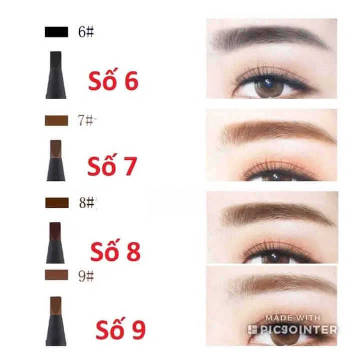 Chì xé kẻ mày Haozhuang cứng phẩy sợi Eyebrow Pencil sắc nét chuyên dùng cho Makeup trang điểm 2