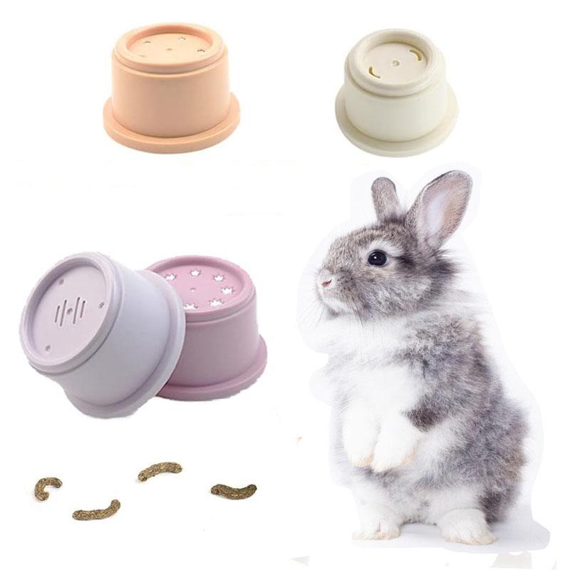 Product Introduction of Rabbit Stacking Cups Feeding Toy, 1 Set Reusable Rabbit Feeding Toy, Pet Feeding Supplies for Small Animals, Rabbit & Pet Supplies 4