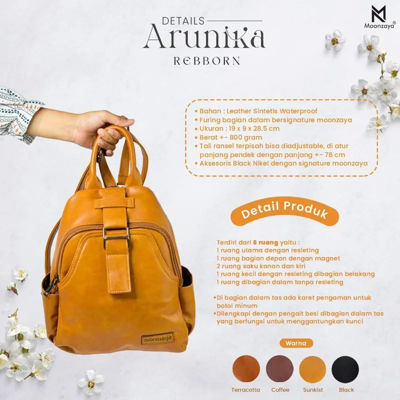 Ransel Backpack Wanita Arunika Moonzaya Bahaan Sintetic Leather 2