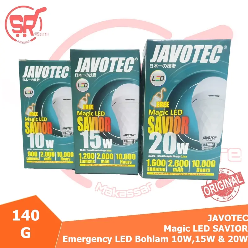 Lampu LED Emergency JAVOTEC / LUNALED MAGIC Bohlam LED Emergency / Lampu LED Darurat / Lampu LED Cerdas JAVOTEC & Merk Lainnya  ( SR Store MKS / SR Store Makassar ) lamp 2