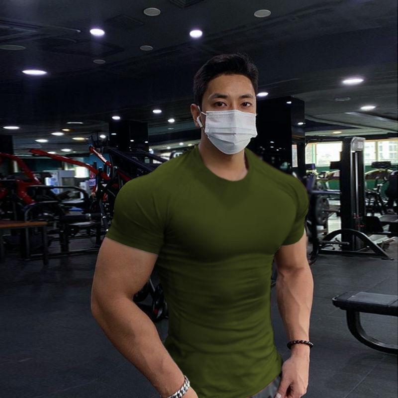 Áo Thun Thể Dục Nhanh Khô, ngắn Tay Nam, Cổ Tròn, Thích Hợp Tập Luyện Thiết Bị Thể Thao, Quần Bó Co Giãn Thoáng Khí, Tay Lửng Tập Gym, Ngày: 20242024 3