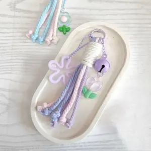 [ TokoAzkia33 ] Best selLer!! Keychain Charm GANTUNGAN TAS / GANTUNGAN KUNCI CLAY BUNGA TANGKAI