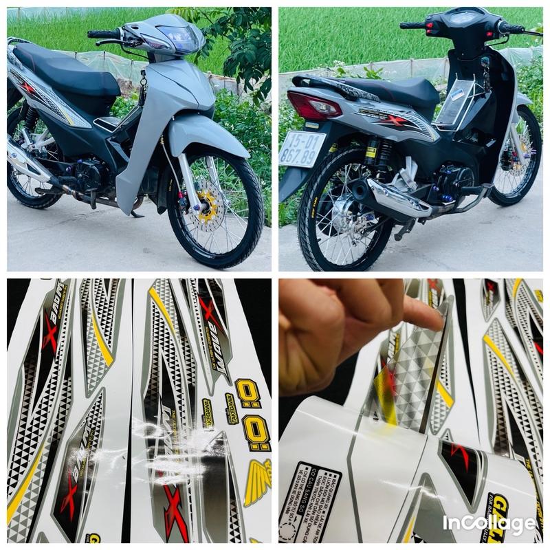 Tem rời trong suốt wave 110 mẫu wave X dán được các màu xe